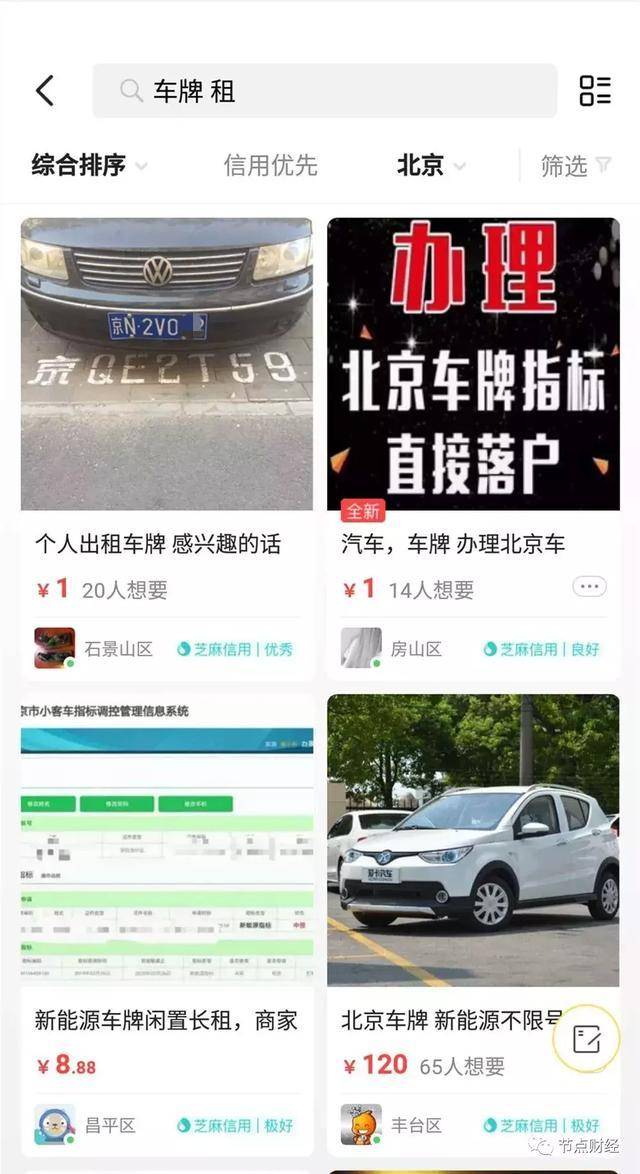 个人车牌出租